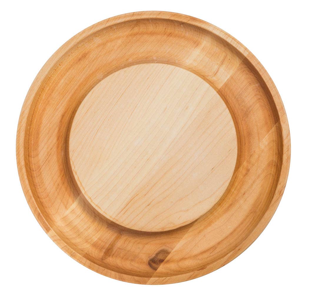 Maple Round Cheese Board with Cracker Groove