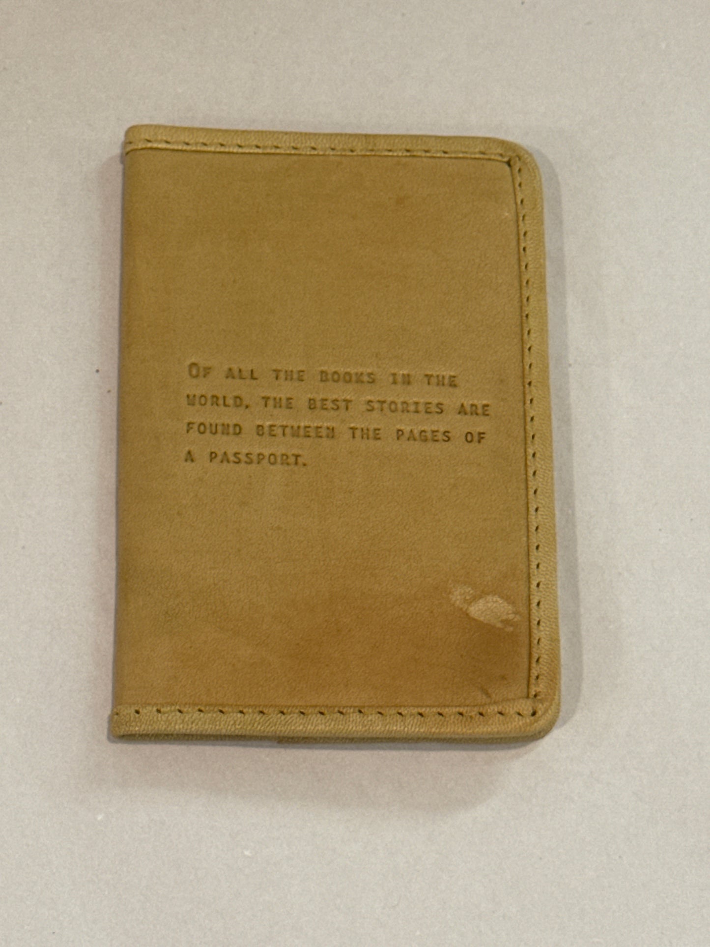 Passport Cover - Of All the Books in the World 4"x6" - Light Tan
