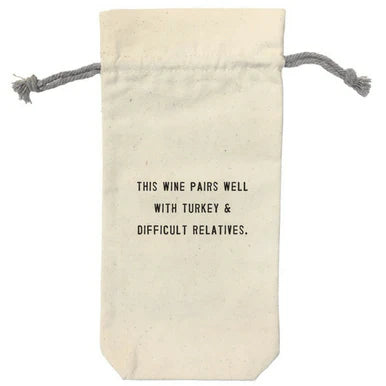 Wine Bag - Canvas with Quote