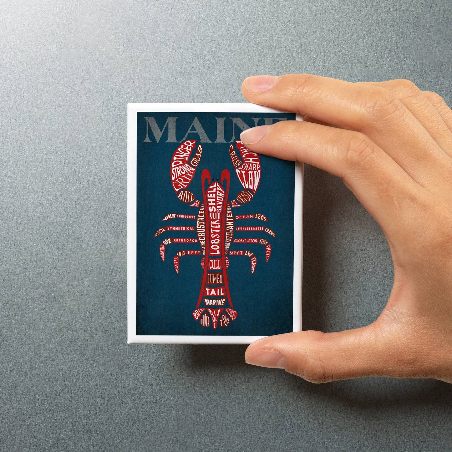 Magnet - Maine - Red Lobster Typography