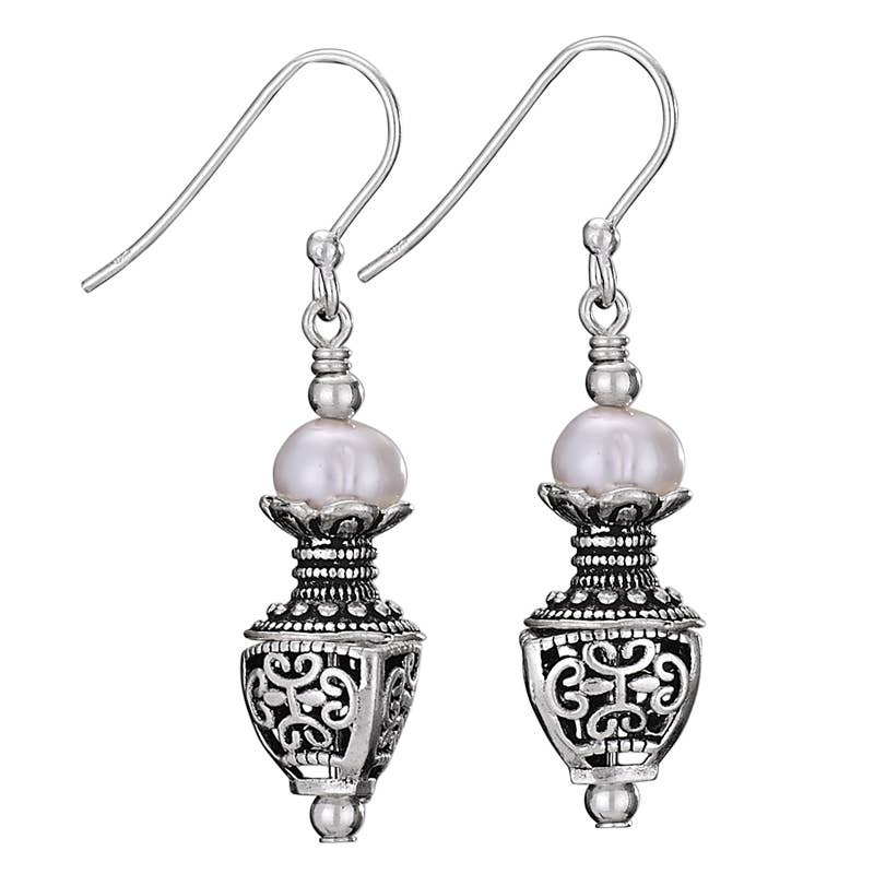 Earrings - Pearl Wish Sterling Silver and Pearl Dangle