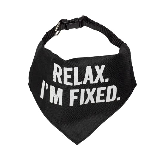 Dog Bandana - Relax I'm Fixed - Md.