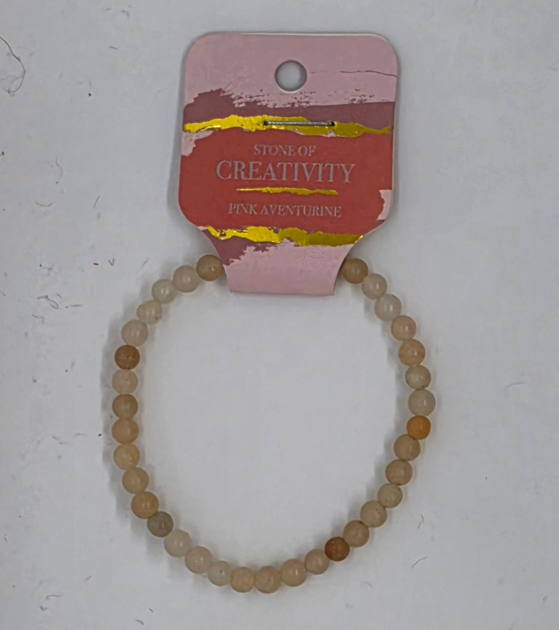 4 mm. Pink Aventurine - (Creativity) Stretch Bracelet