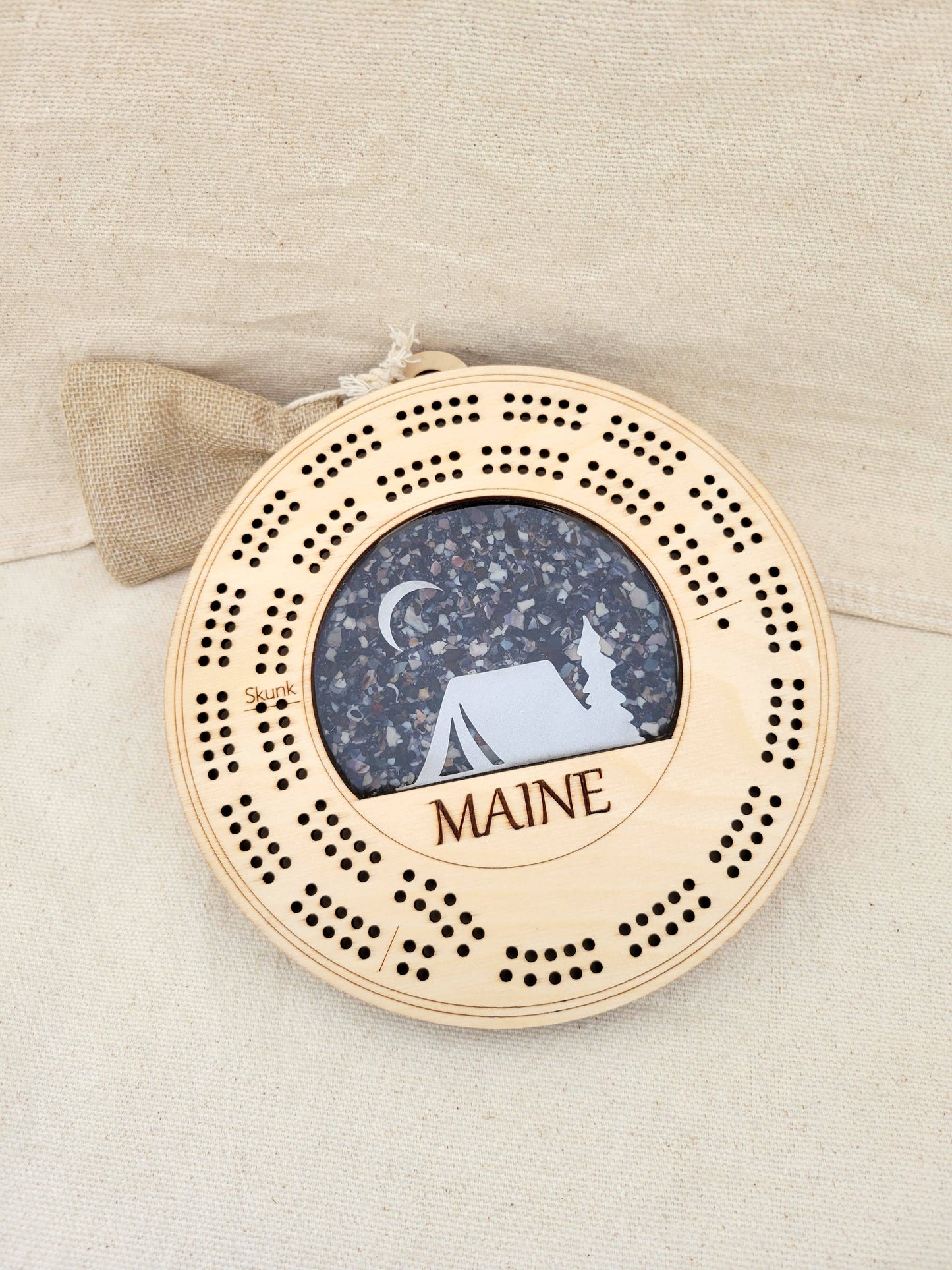 Cribbage Board - Tent Scene
