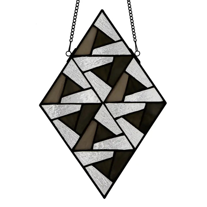 Stained Glass - Geometric Clear and Blue