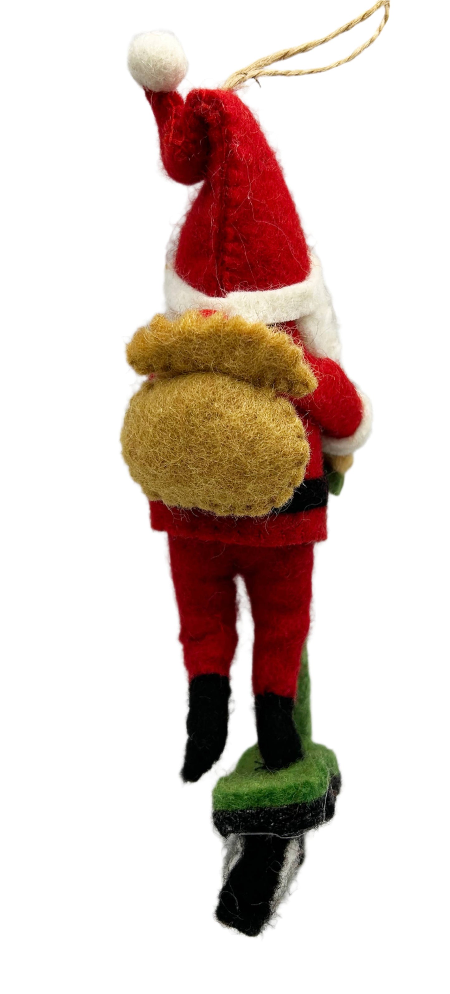 Handmade Felt "Santa on Scooter" ornament