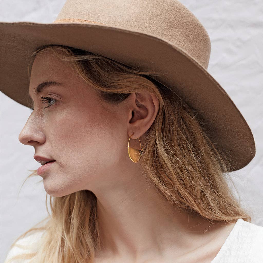 Earrings - Lunar Hoop/Gold Vermeil