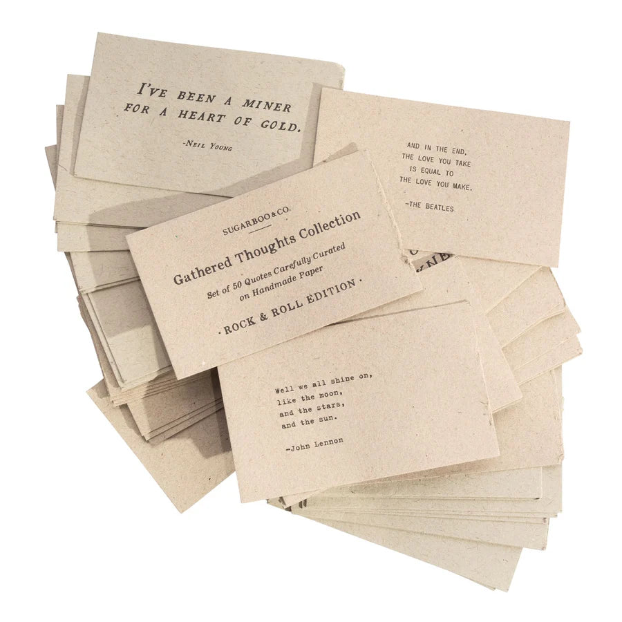 50 Gathered Thoughts of Encouragement and Rock and Roll on Handmade Paper