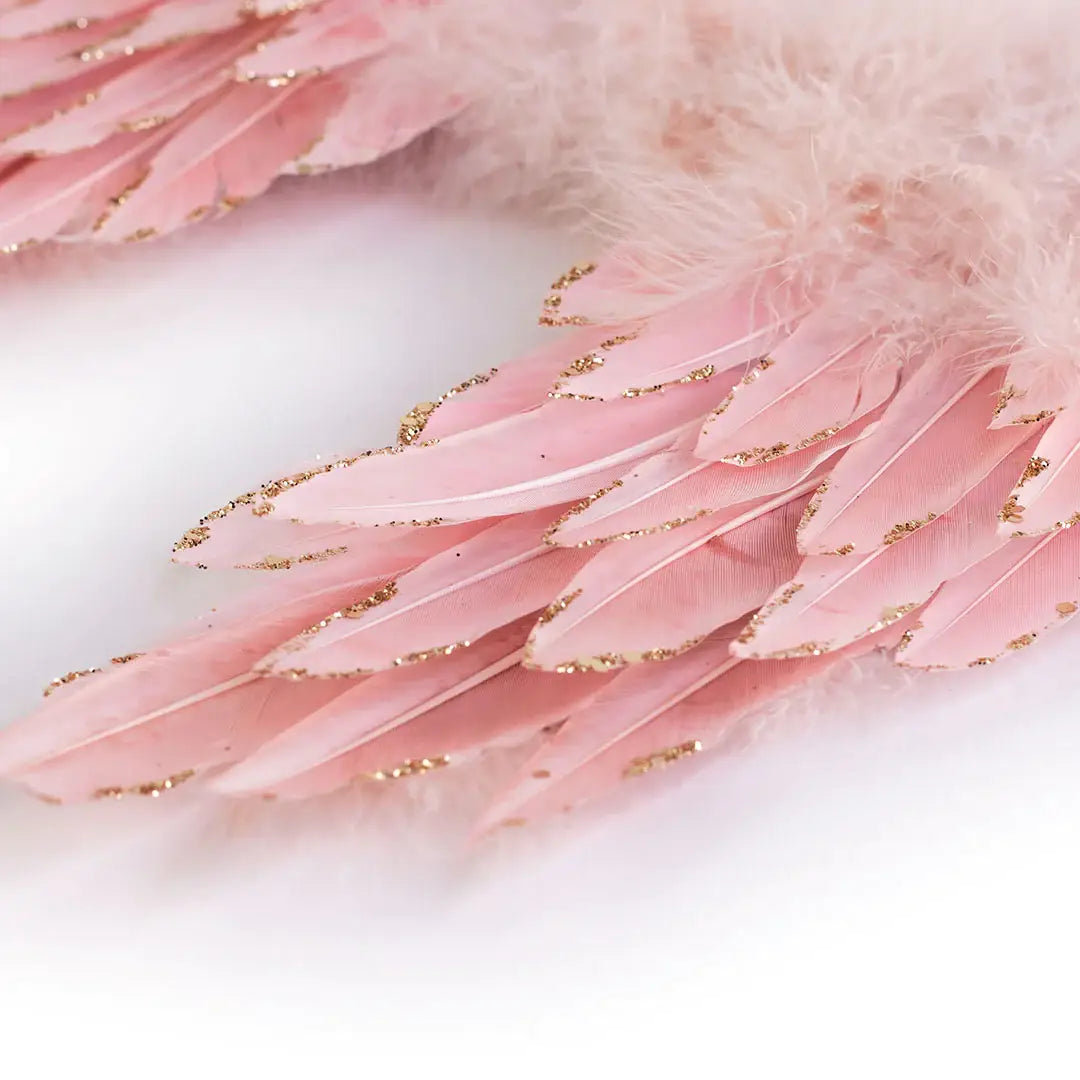 Medium Pink Feather Angel Wing Ornament