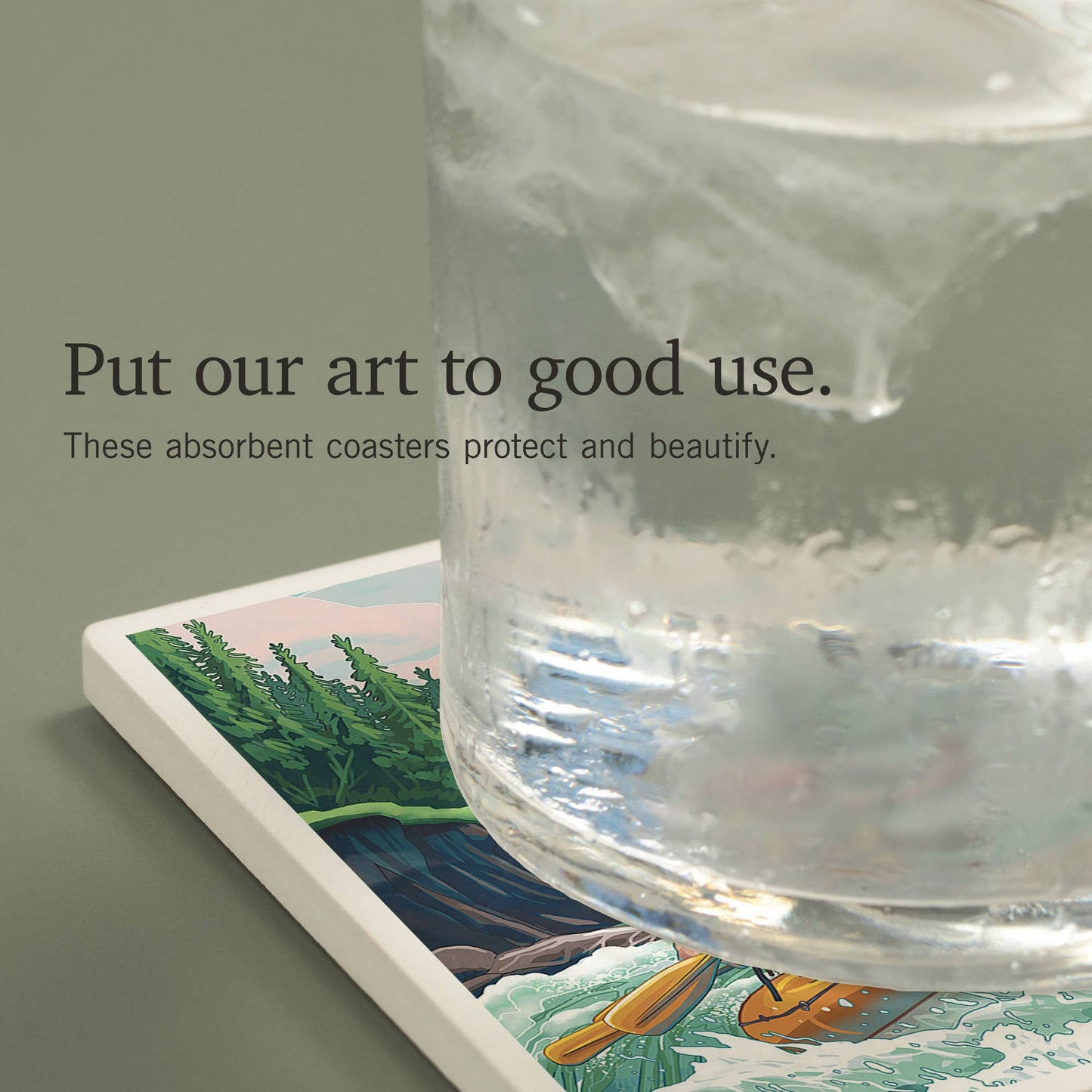 Coaster - Ceramic - Maine - Seek Adventure, River Rafting