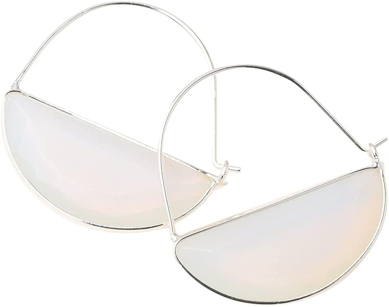 Earrings - Stone Prism Hoops
