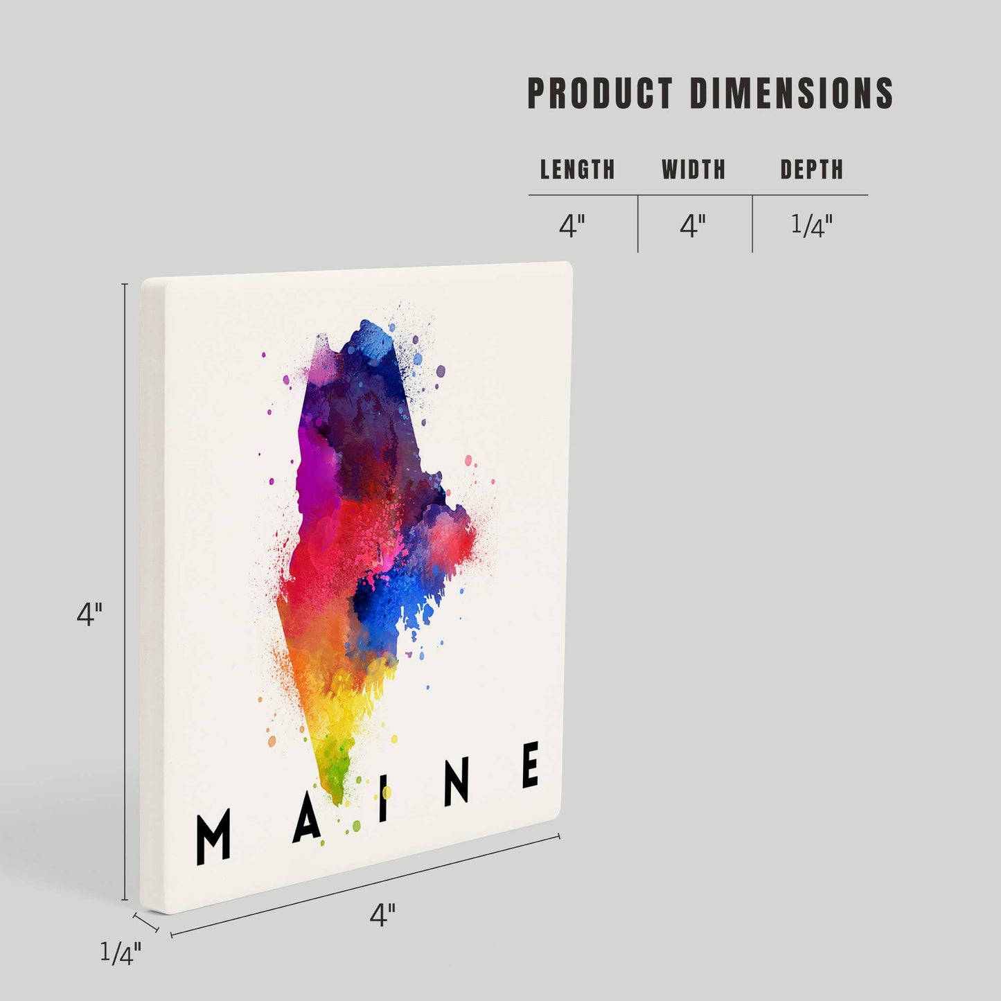 Coaster - Ceramic - Maine - State Watercolor