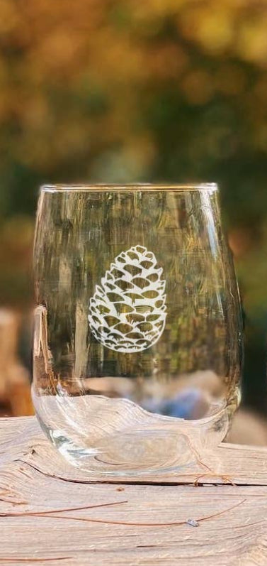Wine Glass - Woodland Etched Stemless
