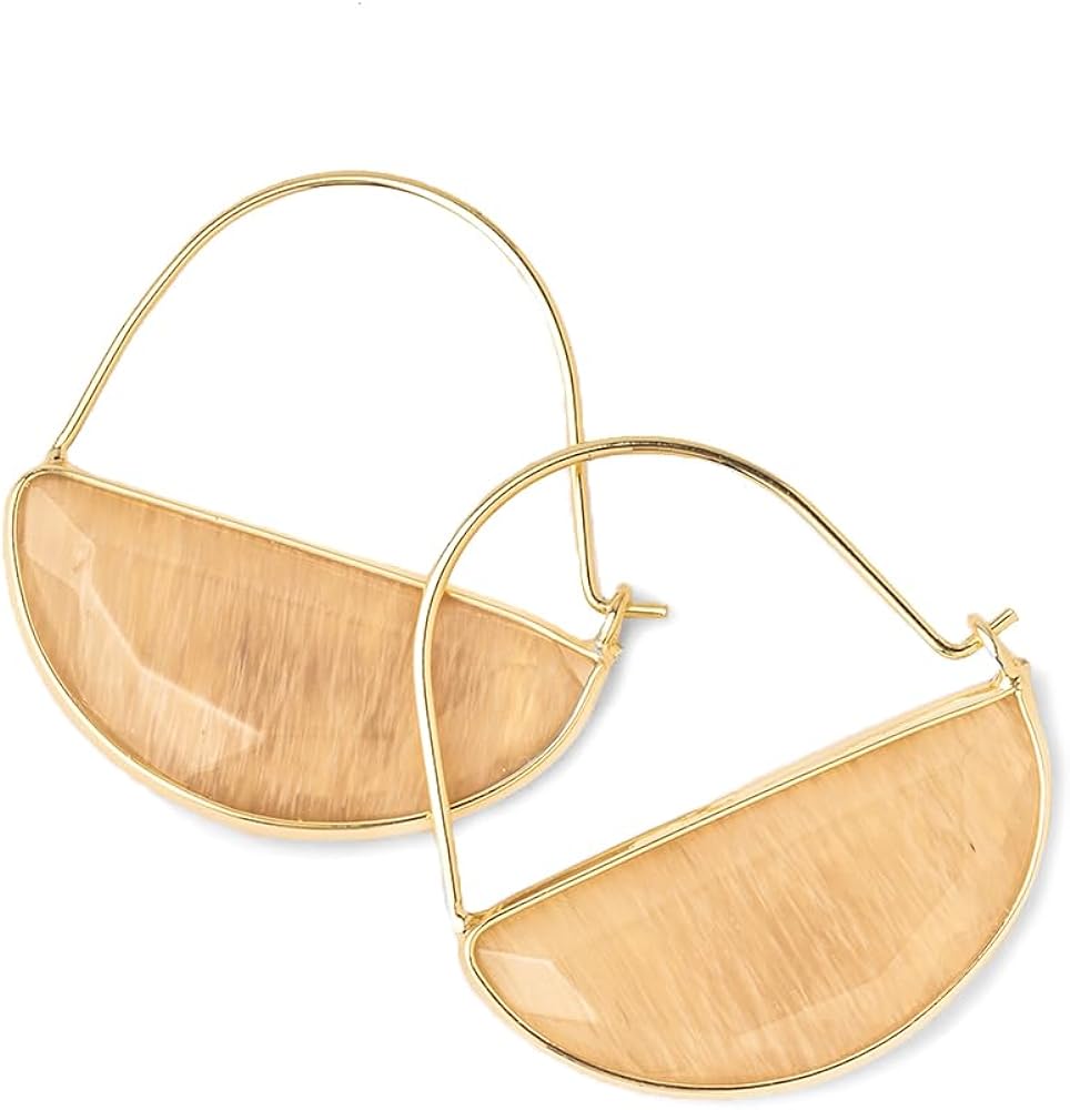 Earrings - Stone Prism Hoops