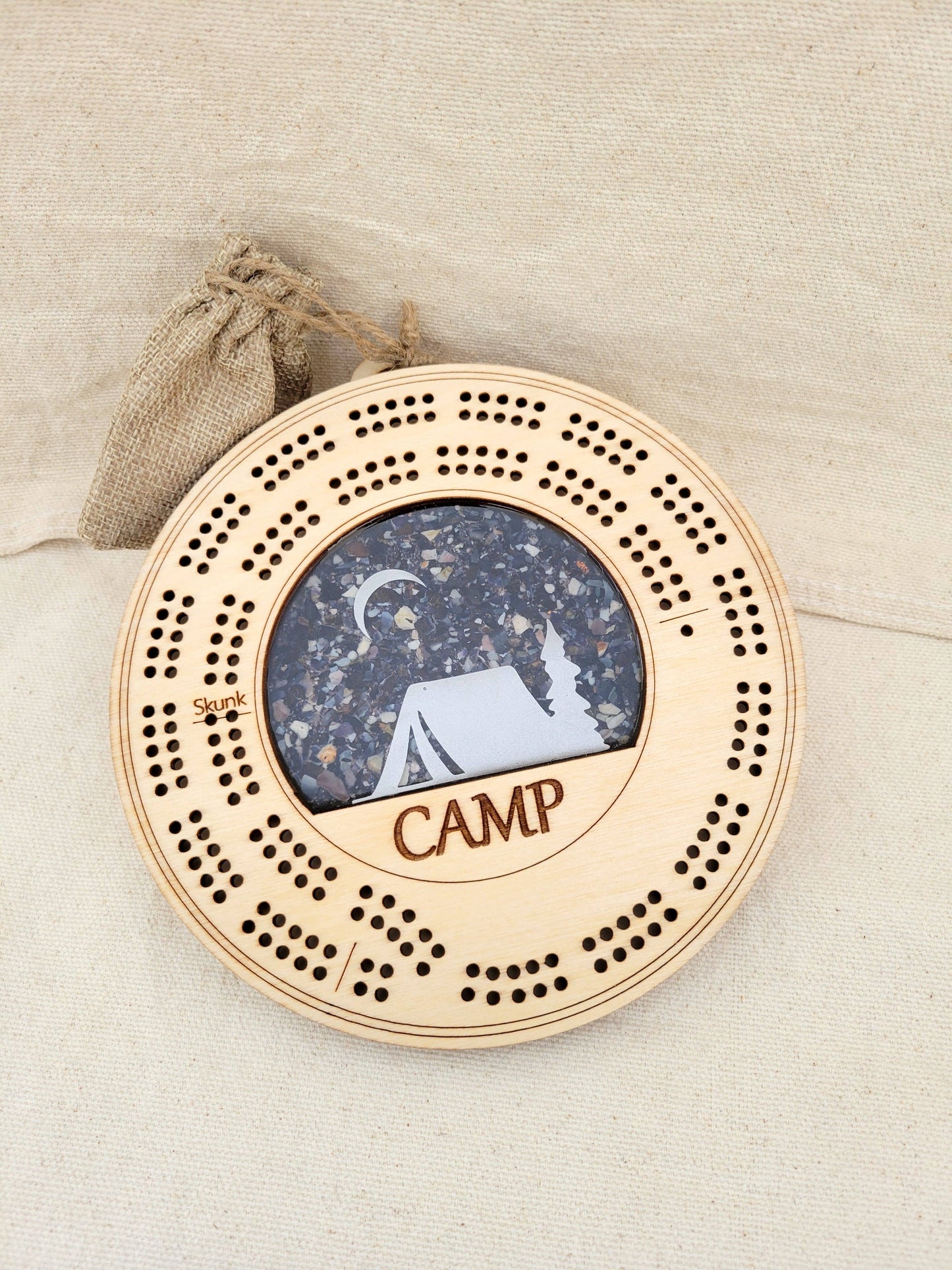 Cribbage Board - Tent Scene