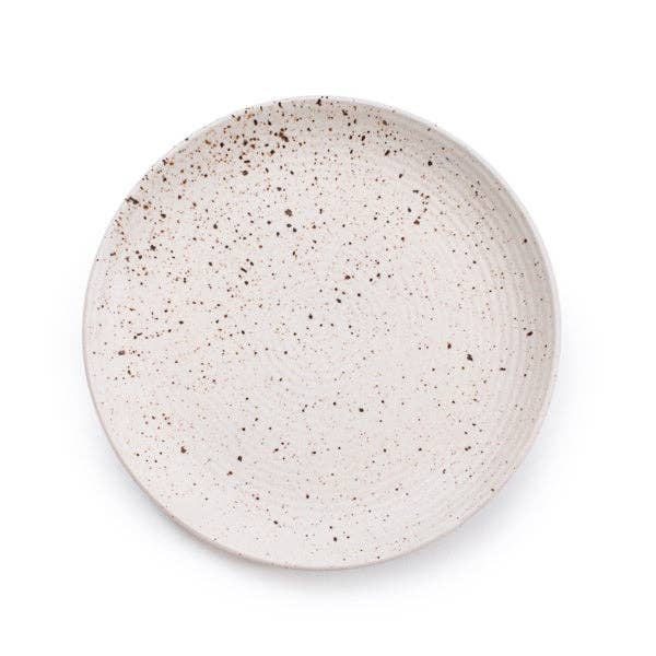 Plate - Ribbed Ceramic Speckled