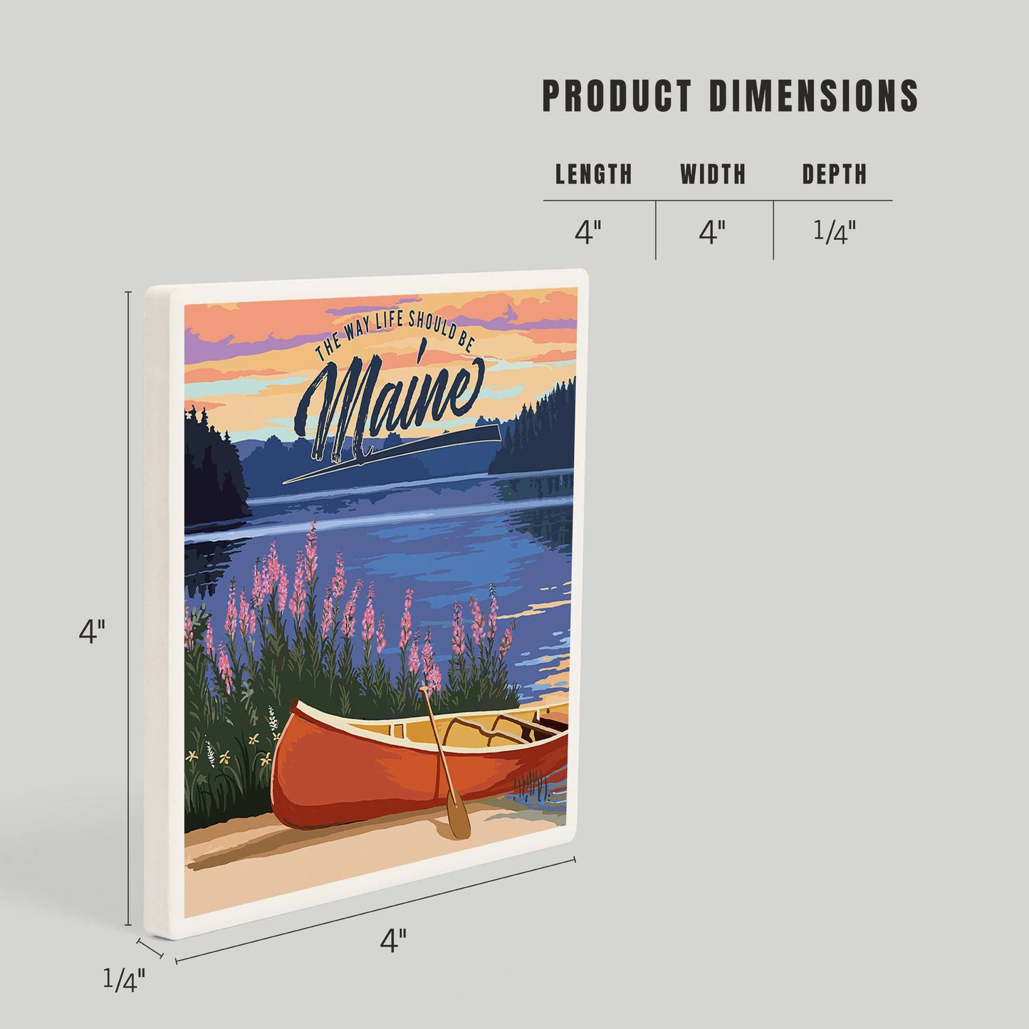 Coaster - Ceramic - Maine - The Way Life Should Be Canoe