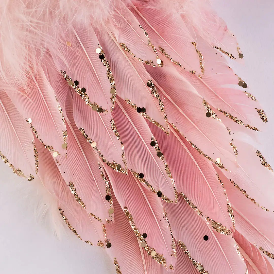 Medium Pink Feather Angel Wing Ornament