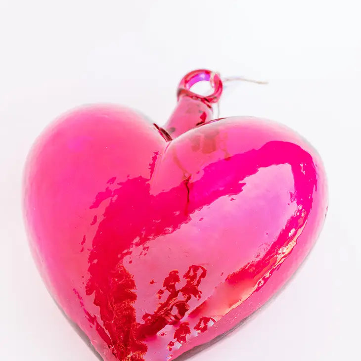 Blown Glass Heart - Pink - Sm.