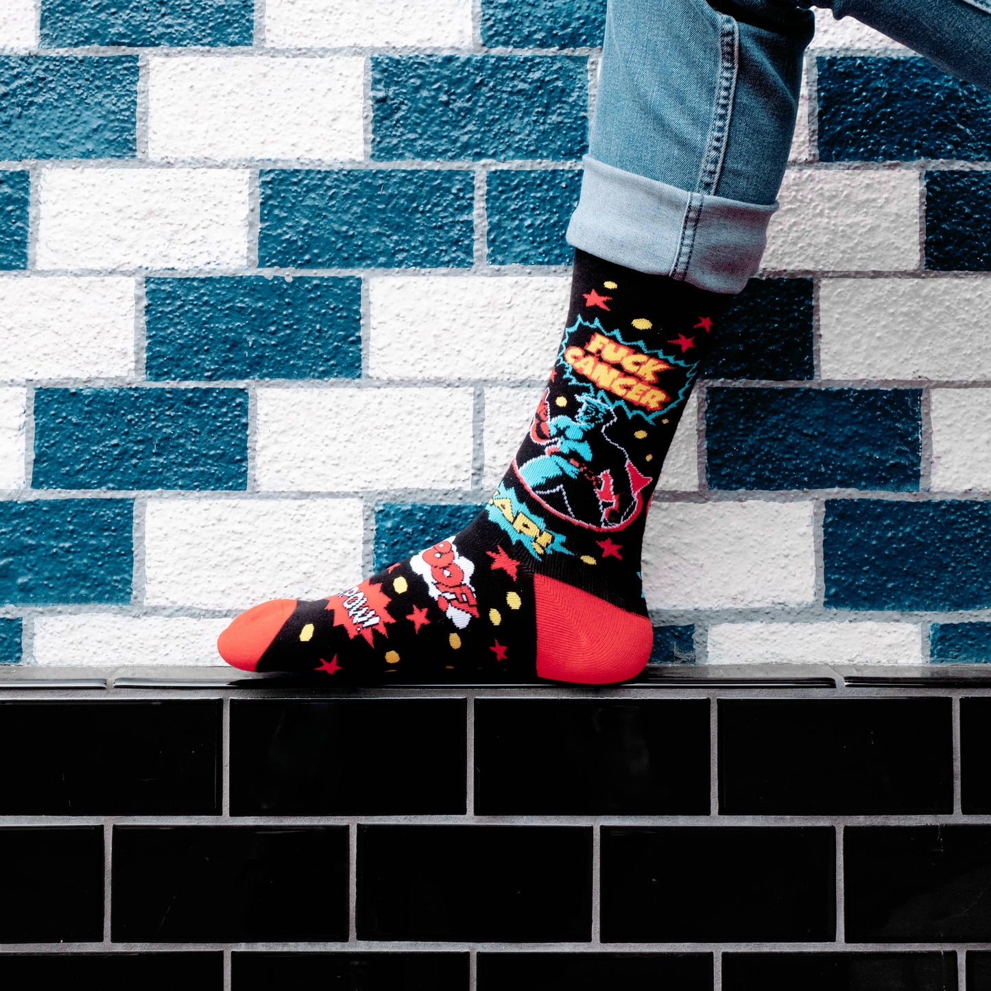 Lavley - Superhero "F*ck Cancer" Socks