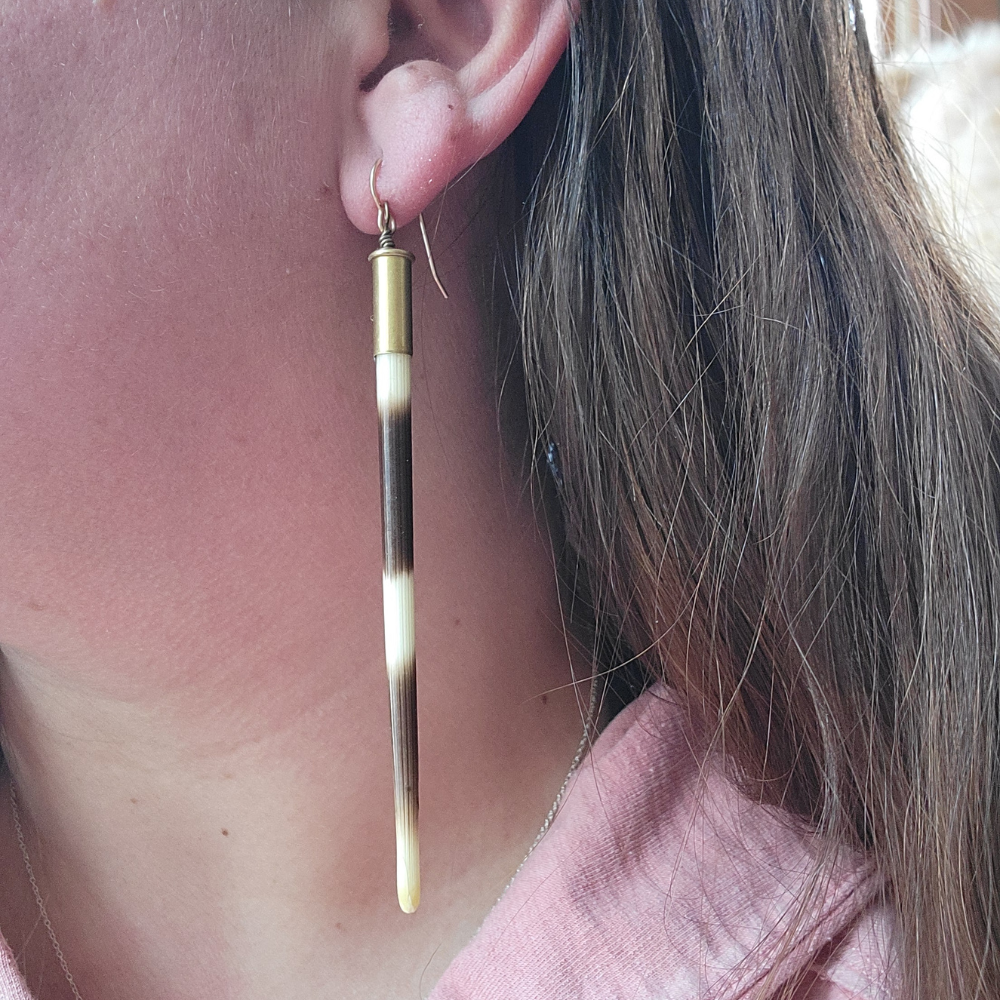 Earrings - Yellowstone Quill Bullet