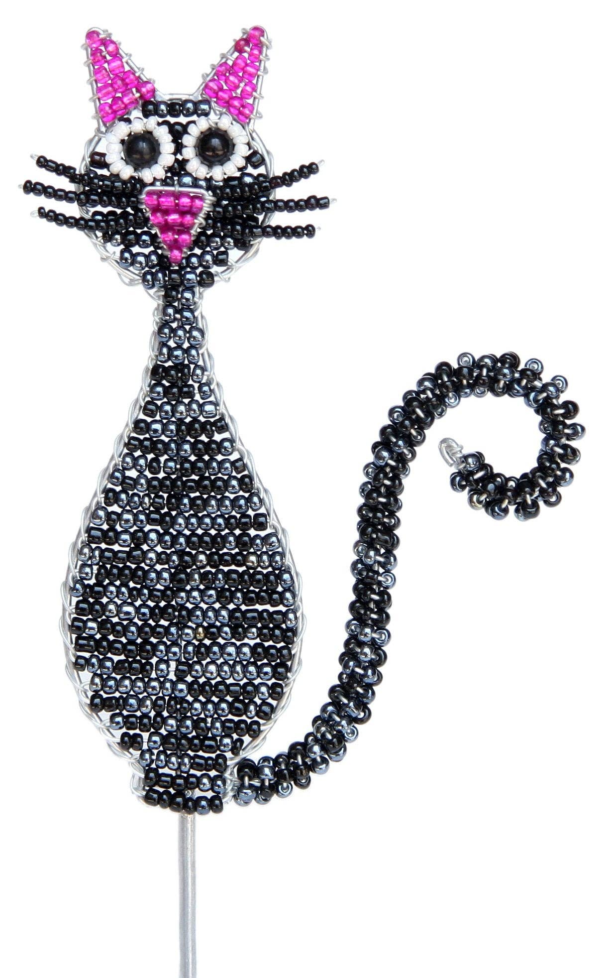 Beaded - Pot Stake - Cat