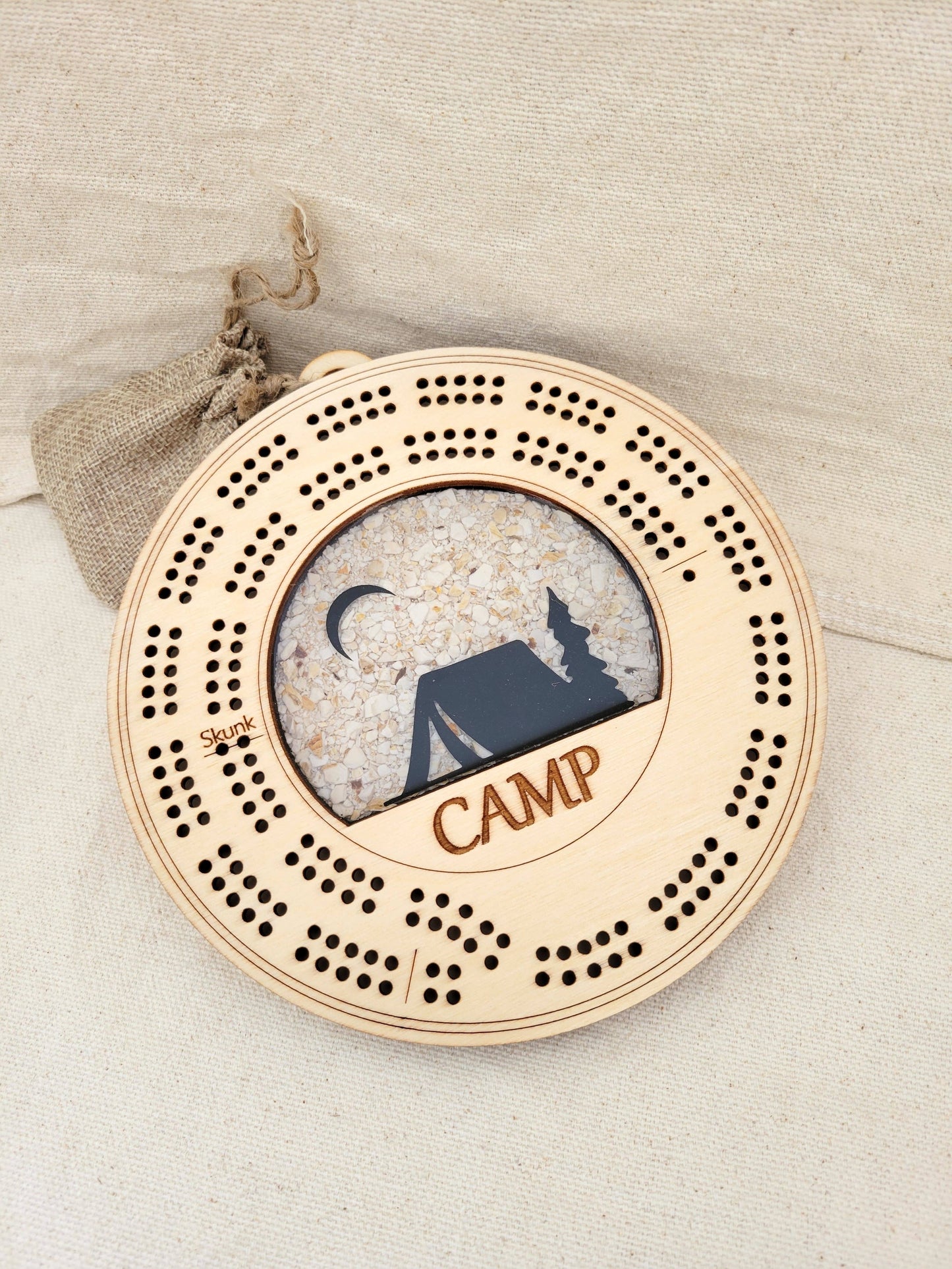 Cribbage Board - Tent Scene