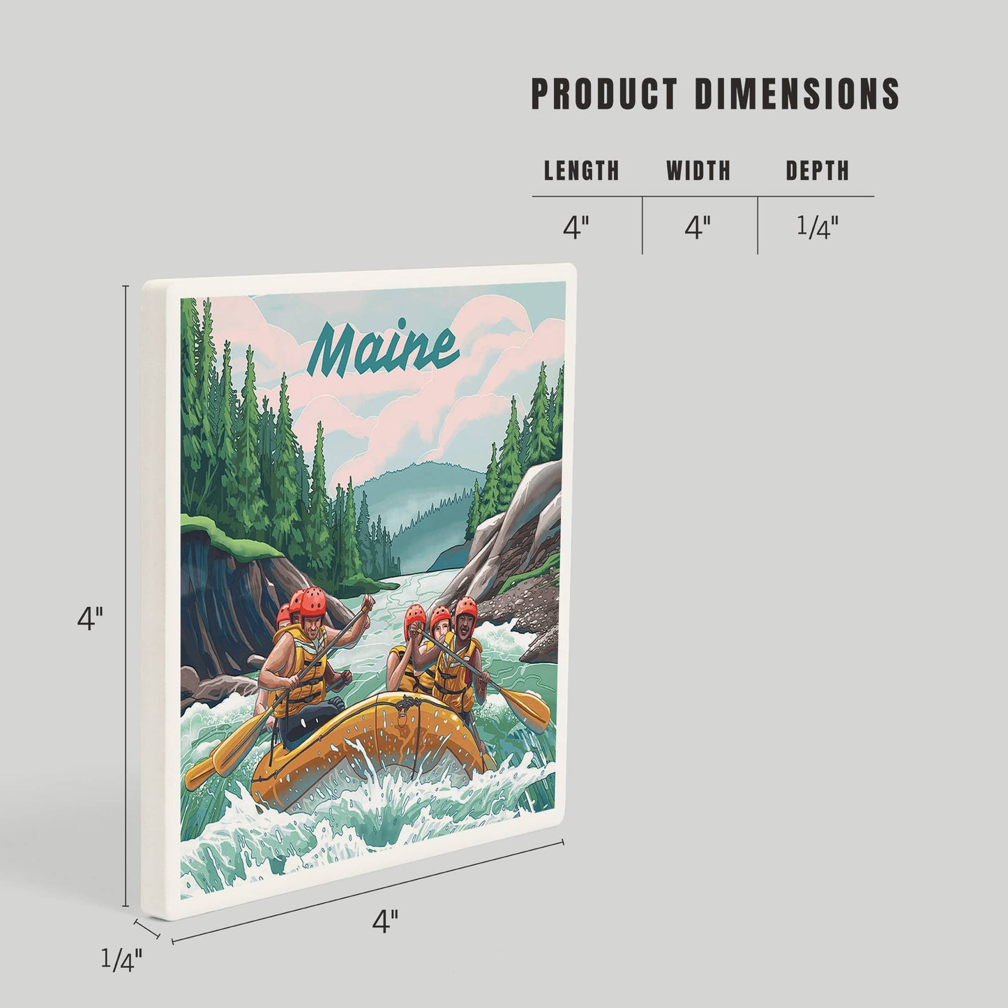 Coaster - Ceramic - Maine - Seek Adventure, River Rafting