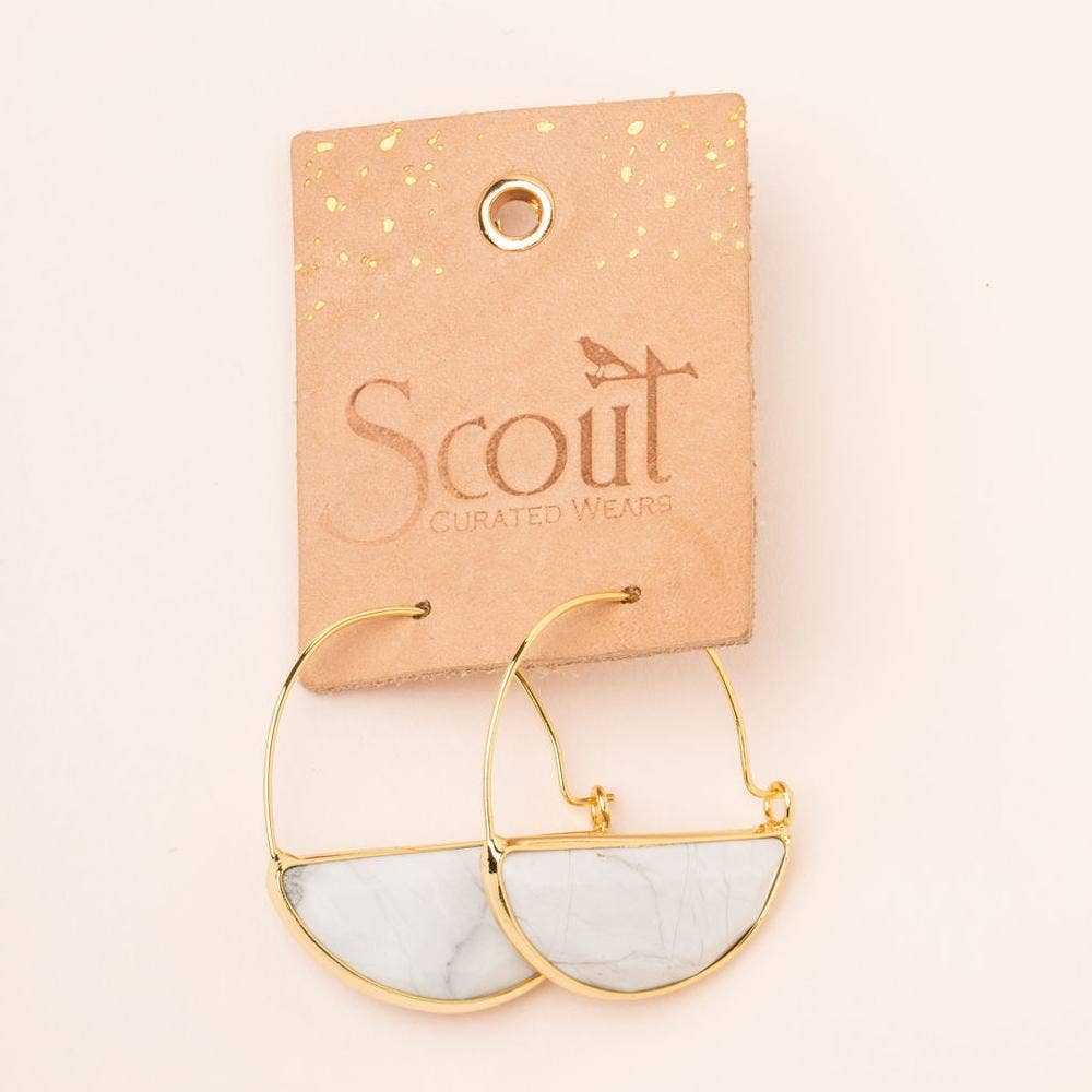 Earrings - Stone Prism Hoop - Aqua Terra/Silver