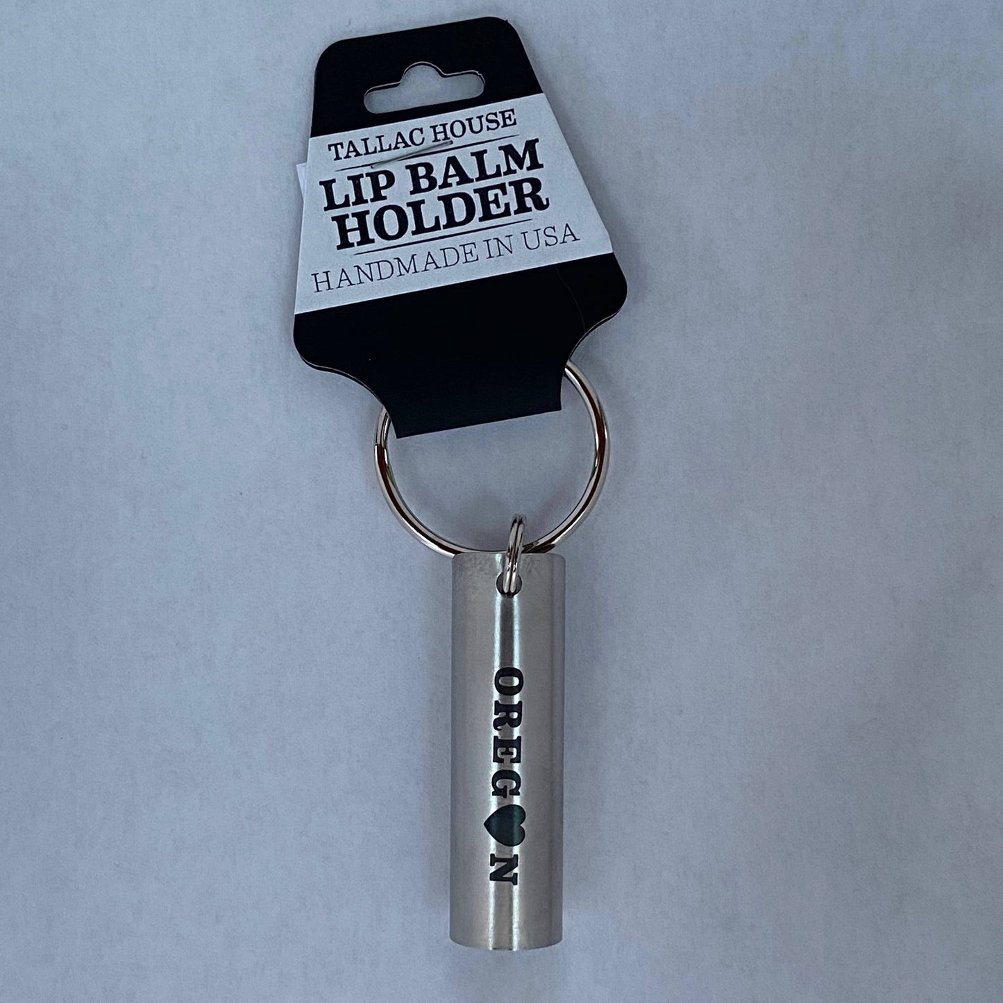 Laser Marked Lip balm Keychain USA Made from Stainless Steel