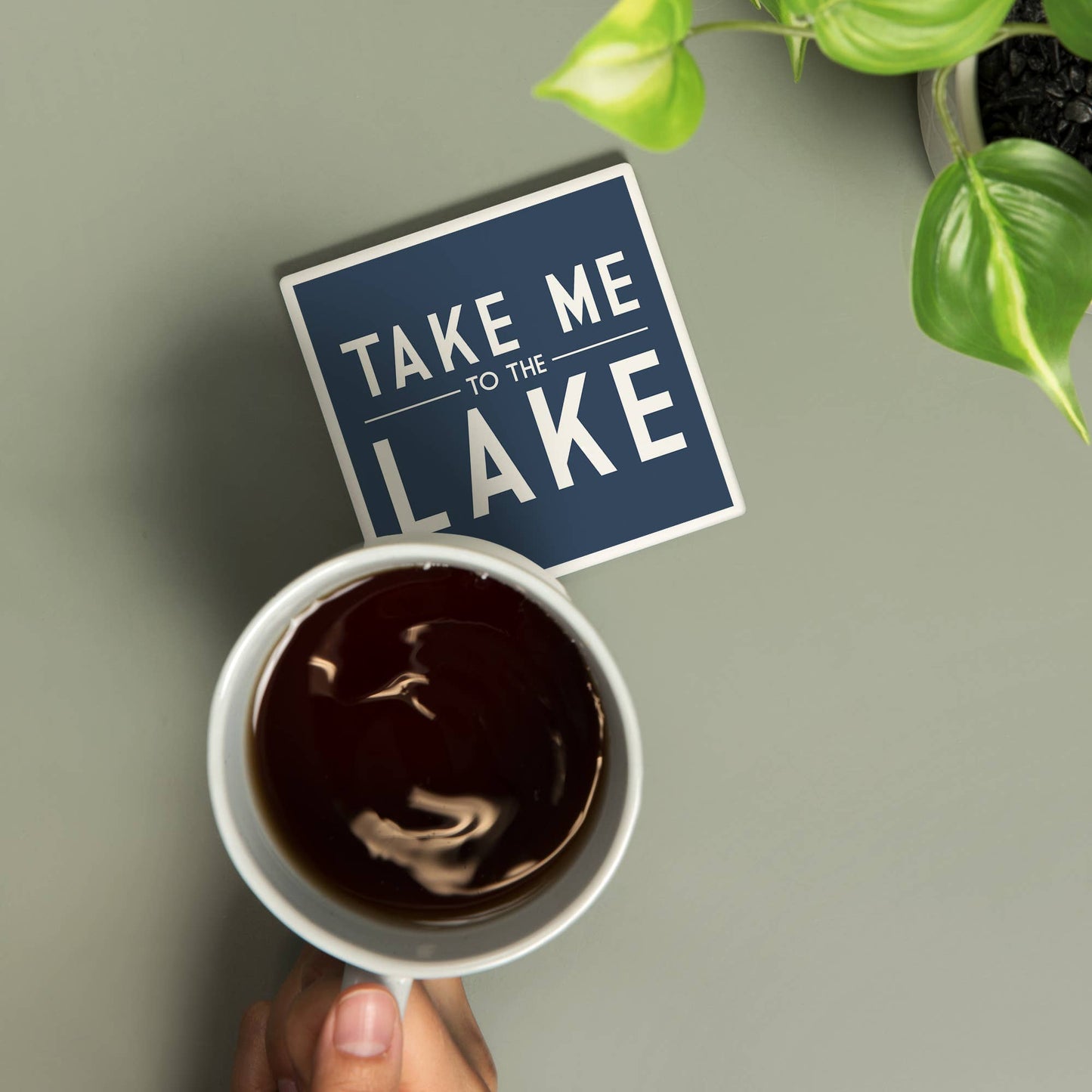 Coaster - Ceramic - Maine - Take Me to the Lake, Simply Said (Navy)