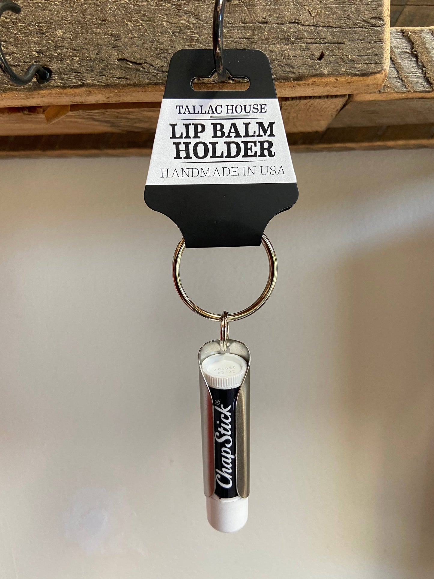 Laser Marked Lip balm Keychain USA Made from Stainless Steel