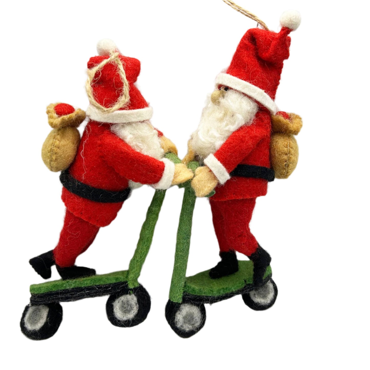 Handmade Felt "Santa on Scooter" ornament