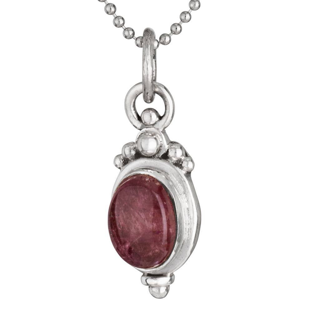 October Birthstone Tourmaline Sterling Silver Necklace
