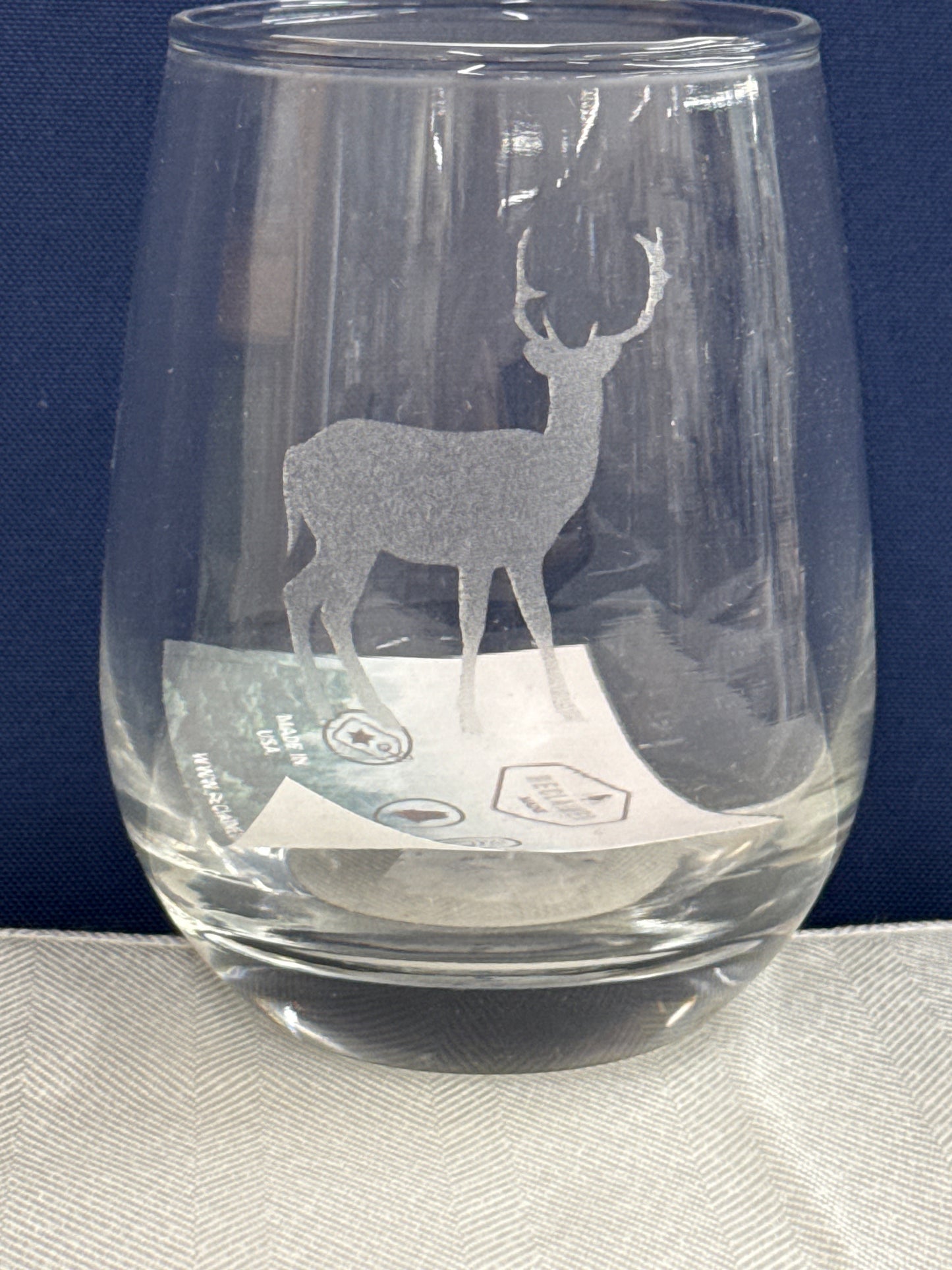Wine Glass - Woodland Etched Stemless