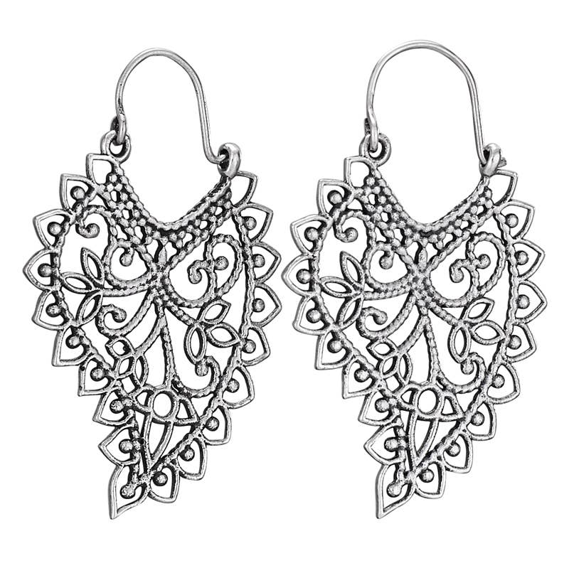 Earrings - Taj Mahal Sterling Silver Paisley Hoop