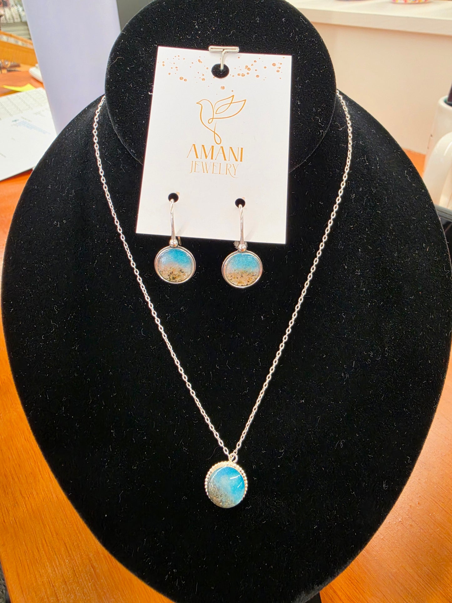 Resin Sterling Silver Necklace