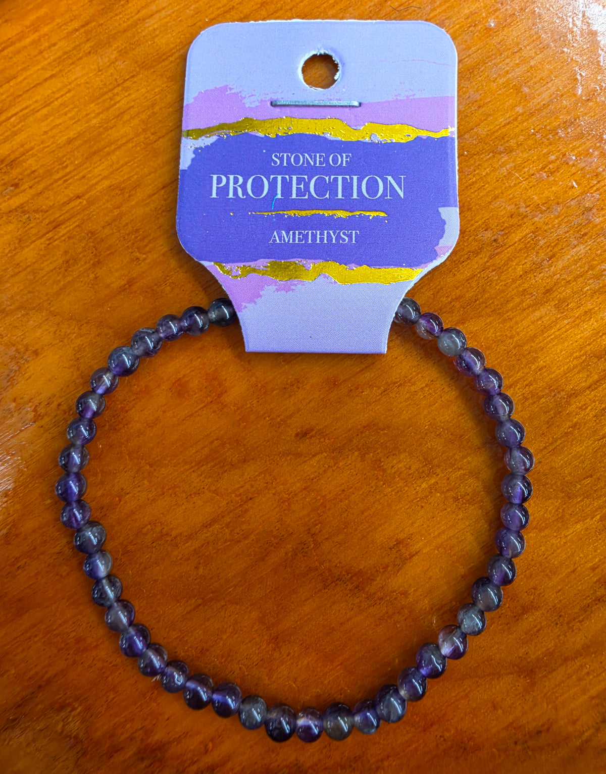 4 mm. Amethyst - (Protection) Stretch Bracelet (Copy)