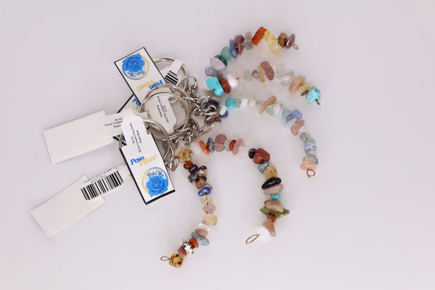 Stone Crescent Keychain