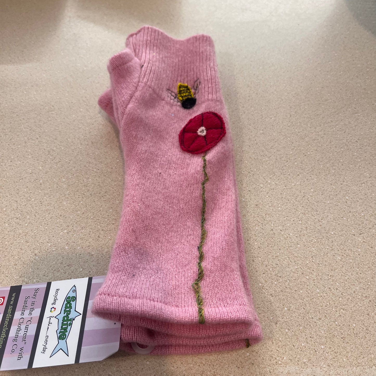Cashmere Hand Warmers - Bee & Flower