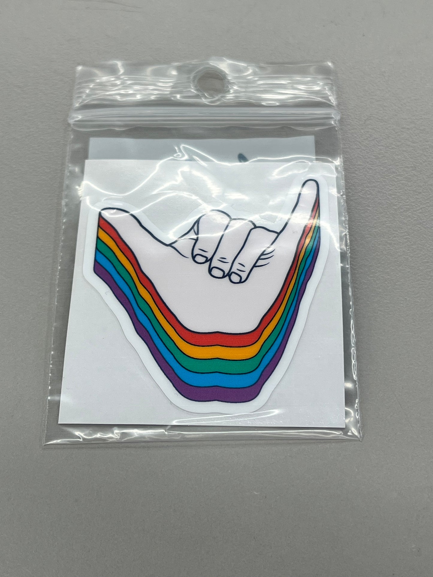 Sticker Sm - Rainbow Hang loose hand symbol
