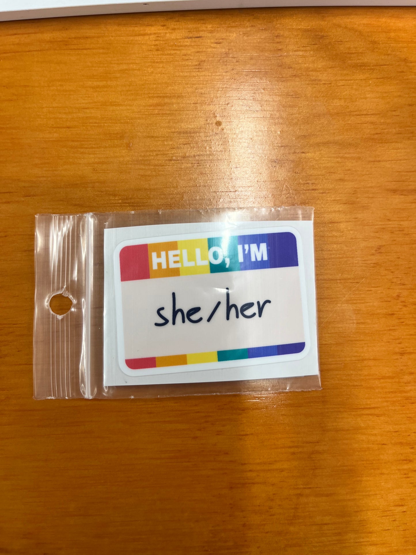Sticker Sm - Hello, I'm she/her