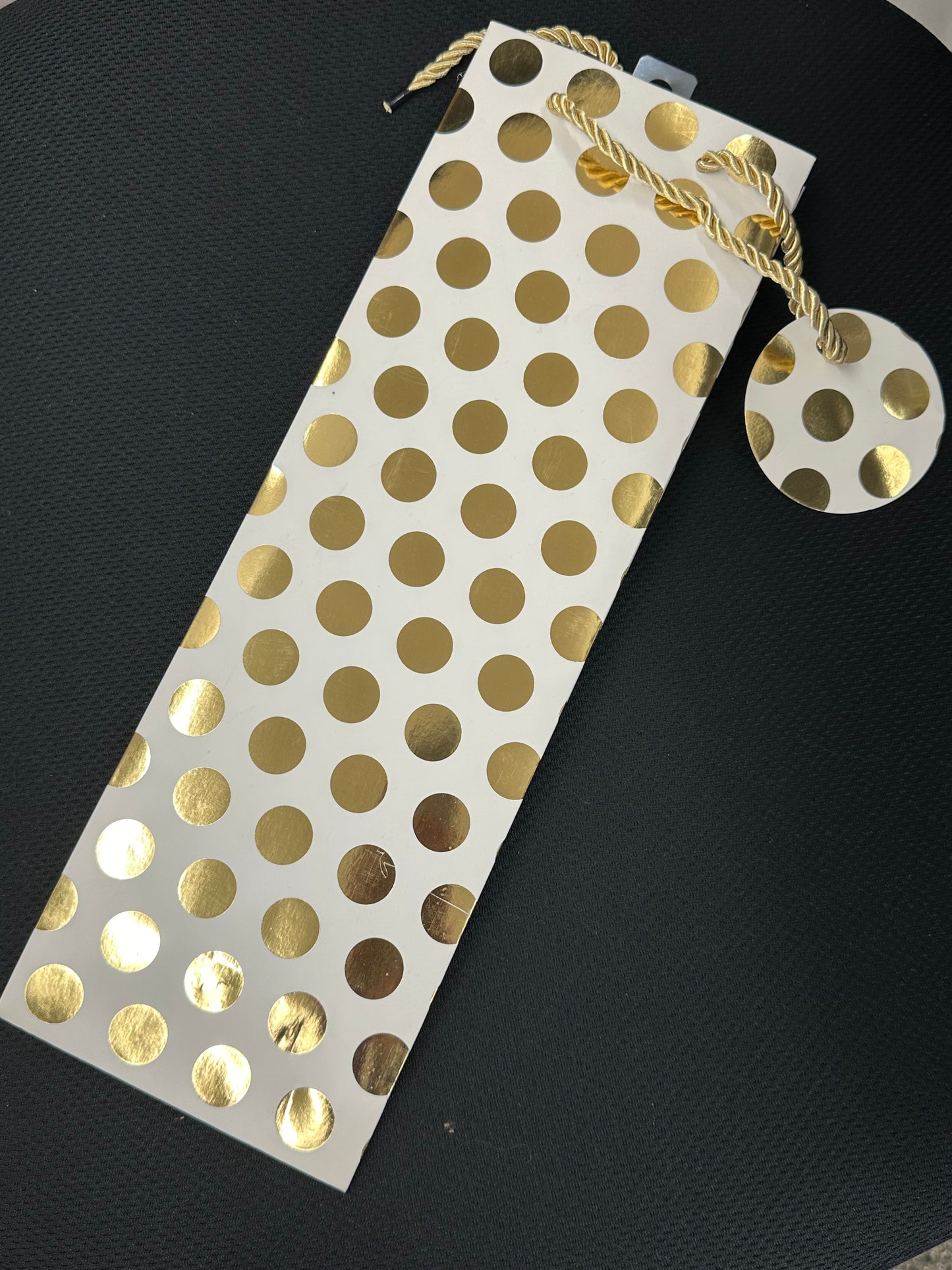 Gift Bag - Tall Gold Dots