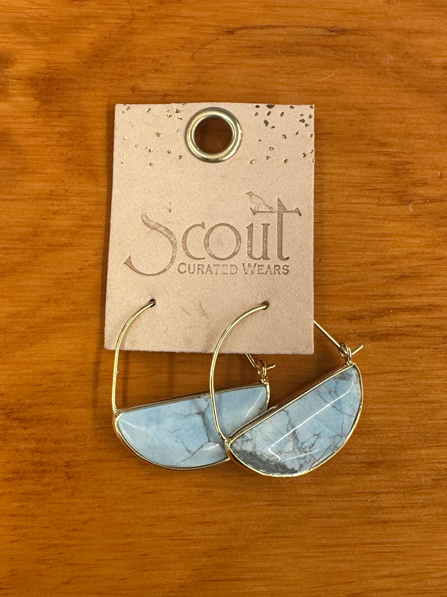 Earrings - Stone Prism Hoops