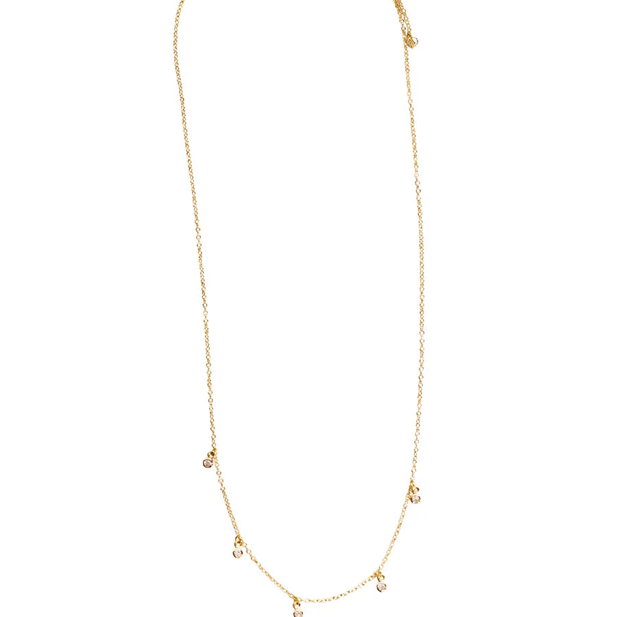 Necklace - Brass Bezel Necklace - 16" + 2" Extender