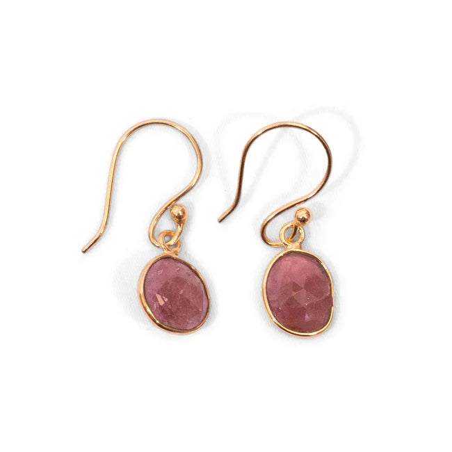 Earring - Watermelon Tourmaline Drop