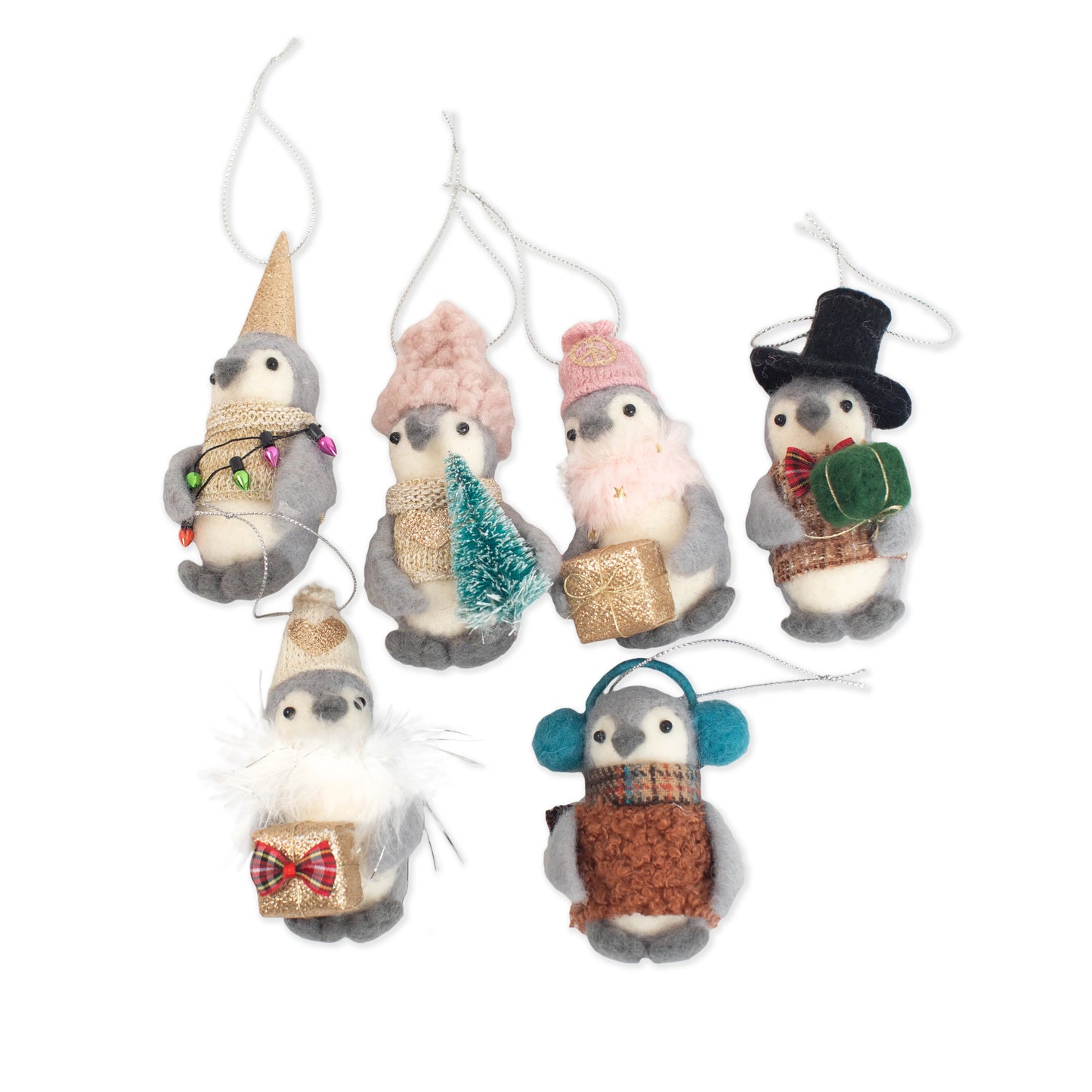 Ornament - Felt Holiday Penguins