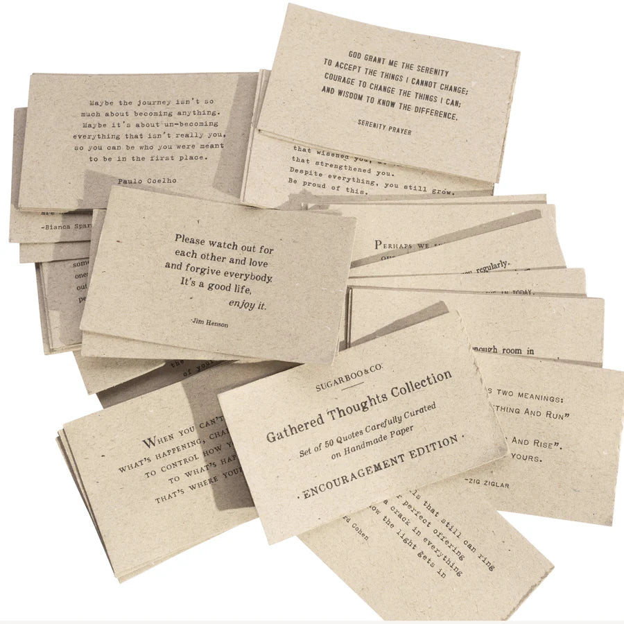 50 Gathered Thoughts of Encouragement and Rock and Roll on Handmade Paper