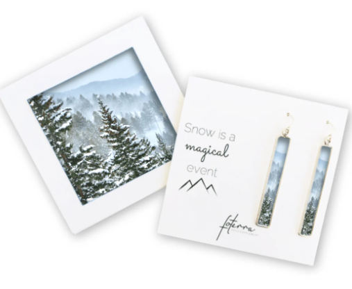 Earrings - Montana Snowscape Long Bar - Sterling Silver