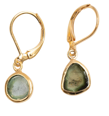 Earrings - Bezel Set Tourmaline Earrings